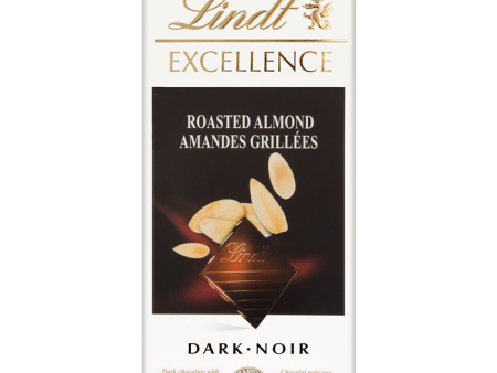 LINDT EXCELL.DARK CHOCO WITH STRIPED ALMONDS 100G Online now