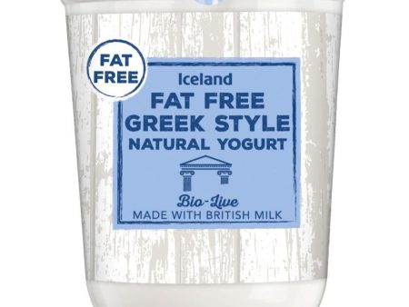 ICELAND FAT FREE GREEK STYLE NATURAL YOG. 450G on Sale